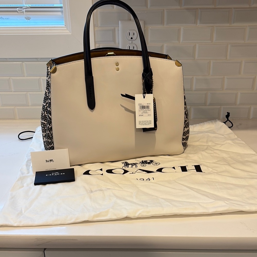 Coach snakeskin large tote